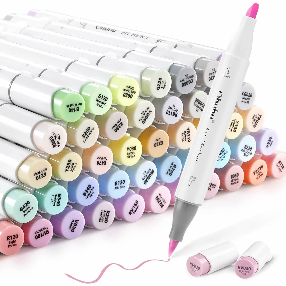 Ohuhu 160 Colors Alcohol Art Markers, Fine & Chisel Tips. 